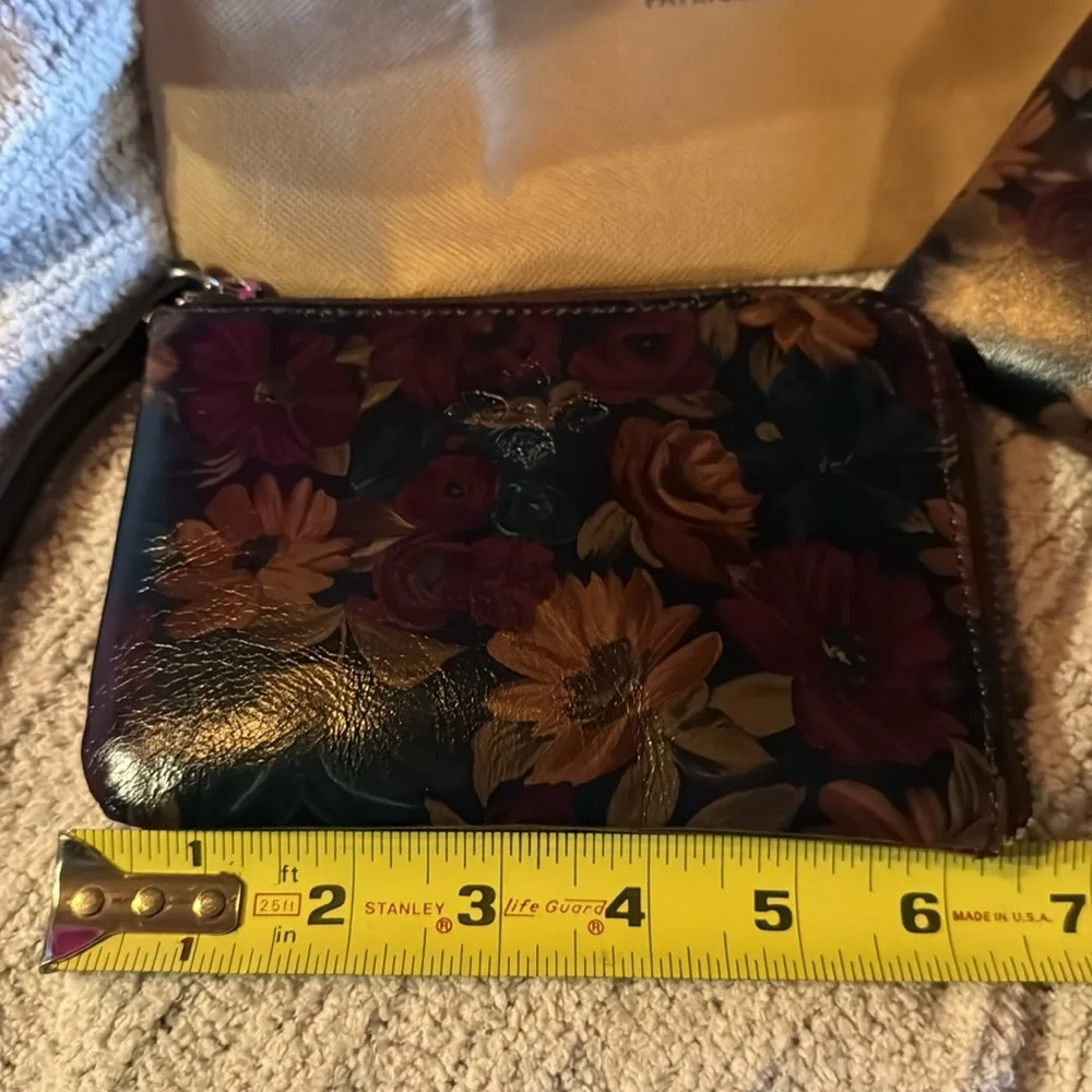 Rare Patricia Nash Set! Fall Color Floral Design Leather Large & Smaller Bag - Picture 5 of 11